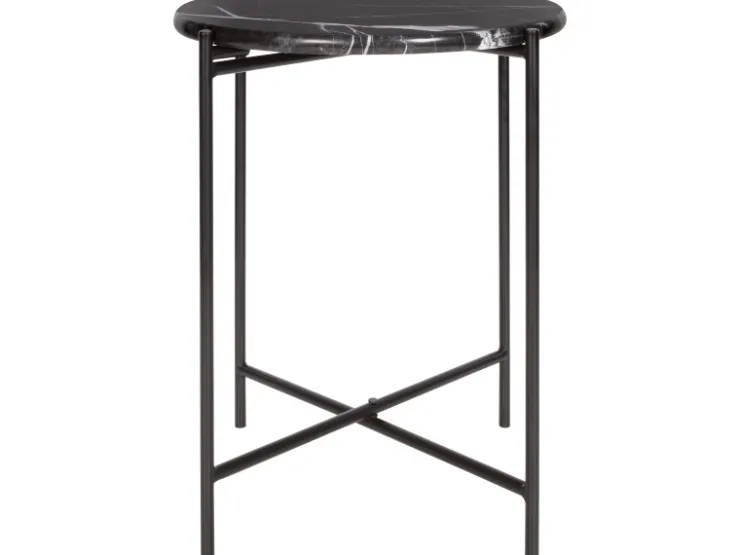 Beistelltisch mit Marmorplatte Midnight Mystery Ø 43 cm H: 50 cm Schwarz* Tische