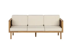 Beliani Gartensofa Heller Holzfarbton Beige 65x179x76* Sofas