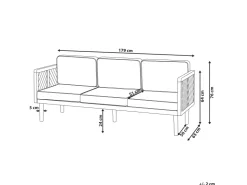Beliani Gartensofa Heller Holzfarbton Beige 65x179x76* Sofas
