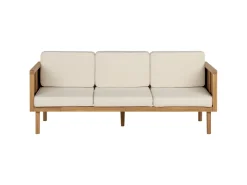 Beliani Gartensofa Heller Holzfarbton Beige 65x179x76* Sofas