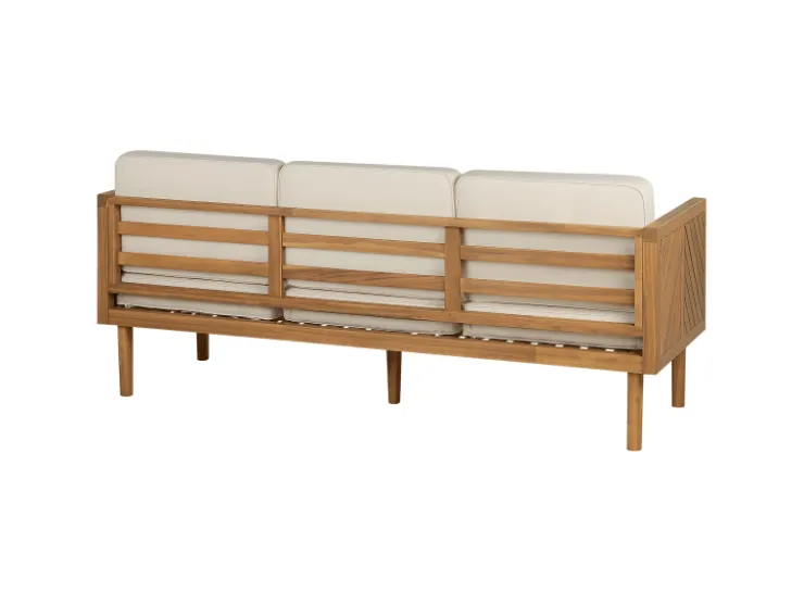 Beliani Gartensofa Heller Holzfarbton Beige 65x179x76* Sofas