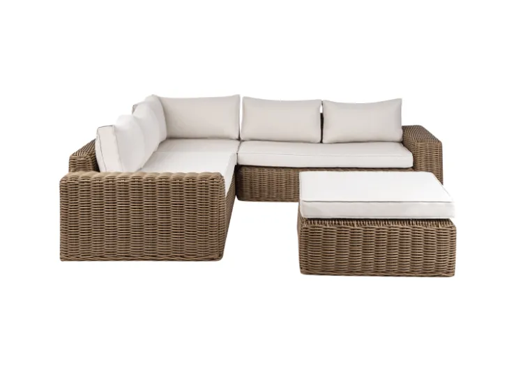 Beliani Lounge Set PALERMO Hellbraun* Kissenbezüge