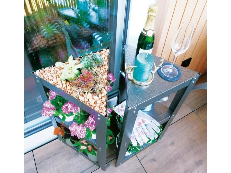 Bellissa Pflanzregal Triangolo Dreieckig Anthrazit-Metallic 71cm x 35cm x 35cm* Eckregale