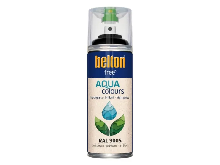 belton Free AQUAcolours Buntlack RAL 9005 hochglänzend 400 ml* Sprühlacke