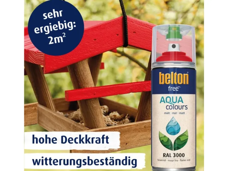 belton Free AQUAcolours Buntlack RAL 3000 matt 400 ml