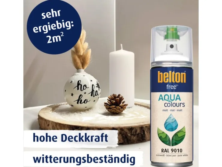belton Free AQUAcolours Buntlack RAL 9010 matt 400 ml* Sprühlacke|Buntlacke