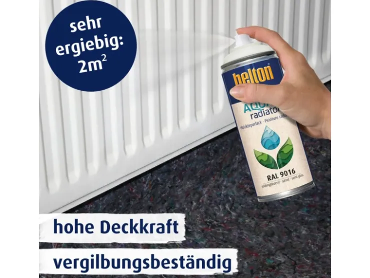 belton Free AQUAradiator Heizkörperlack RAL 9016 Weiß seidenglänzend 400 ml