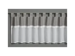 Bennetti Bistrogardine Batist mit Spitzenborte Silbergrau 45 x 135 cm