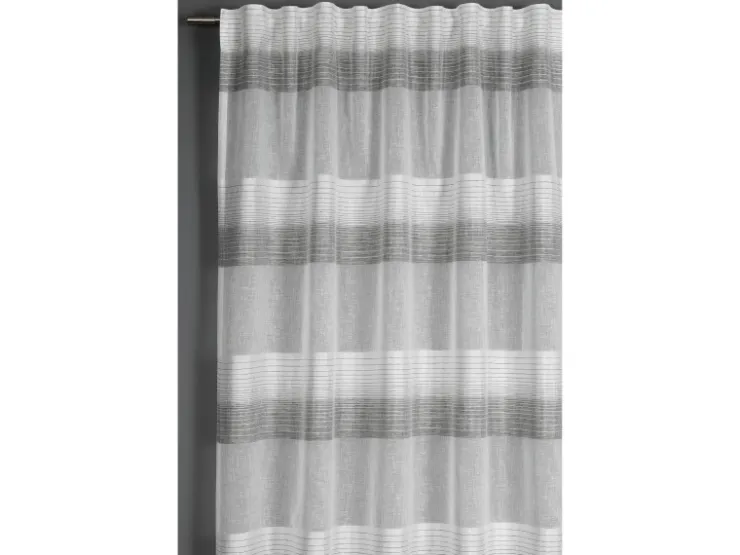 Bennetti Schal mit Gardinenband Etamine Grau 245 x 140 cm