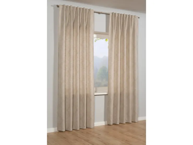 Bennetti Schal mit Gardinenband Beige 140 x 245 cm