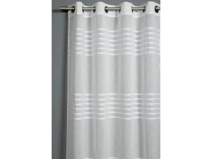 Bennetti Schal mit Ösen Etamine 3-D Streifen Weiß 140 x 245 cm* Türvorhänge