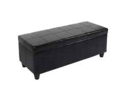BERLINLODGE Aufbewahrungs-Truhe Sitzbank Lars 45x112x45cm Leder & Kunstleder