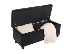 BERLINLODGE Aufbewahrungs-Truhe Sitzbank Lars 45x112x45cm Leder & Kunstleder