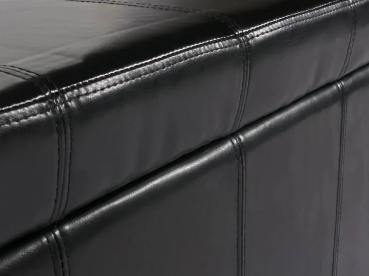 BERLINLODGE Aufbewahrungs-Truhe Sitzbank Lars 45x112x45cm Leder & Kunstleder