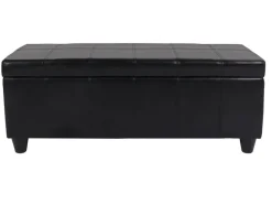 BERLINLODGE Aufbewahrungs-Truhe Sitzbank Lars 45x112x45cm Leder & Kunstleder