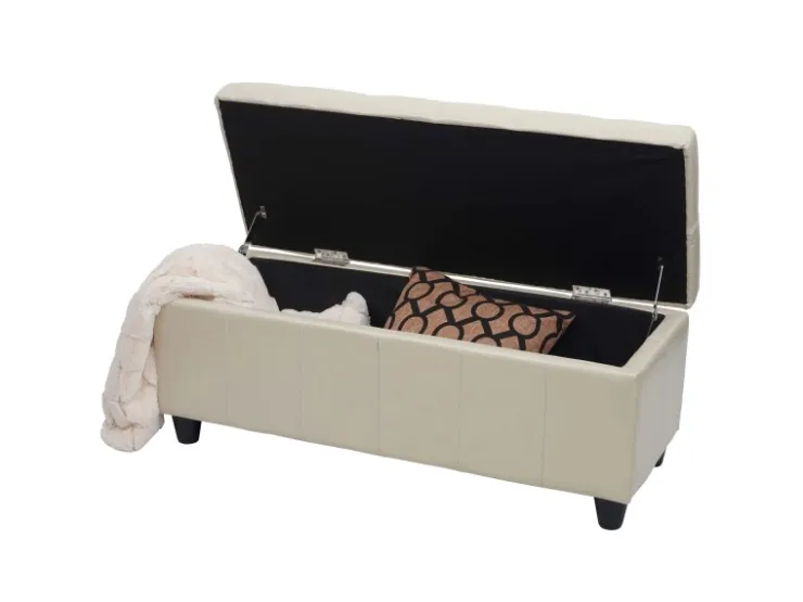 BERLINLODGE Aufbewahrungs-Truhe Lars 45x114x45cm Kunstleder* Aufbewahrung