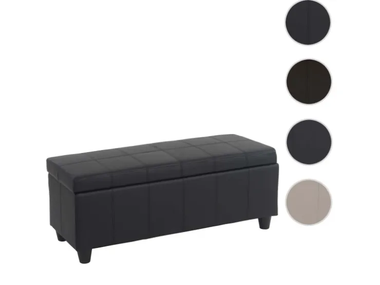 BERLINLODGE Aufbewahrungs-Truhe Lars 45x114x45cm Kunstleder* Aufbewahrung
