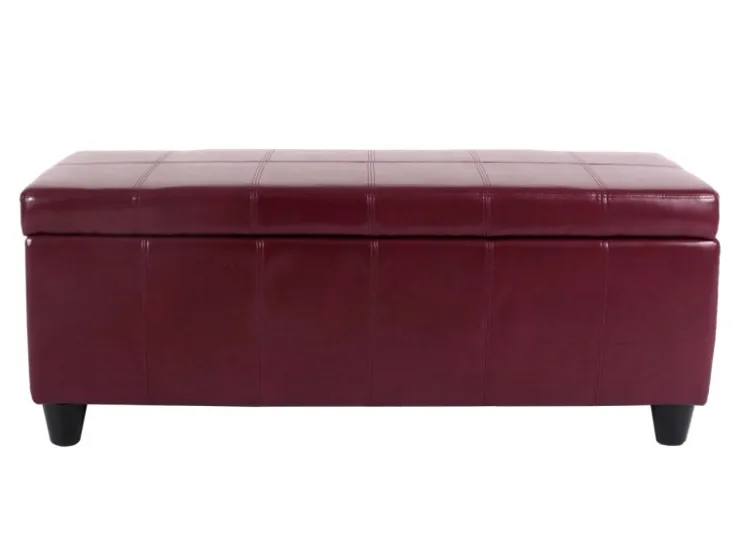 BERLINLODGE Aufbewahrungs-Truhe Sitzbank Lars 45x112x45cm Leder & Kunstleder* Aufbewahrung