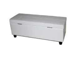 BERLINLODGE Aufbewahrungs-Truhe Sitzbank Lars 45x112x45cm Leder & Kunstleder* Aufbewahrung