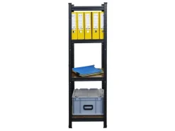 BERLINLODGE 2er Wohnregal Ragnar Set HxBxT 150x45x45cm Fachlast 100kg Vintagebraun-Schwarz
