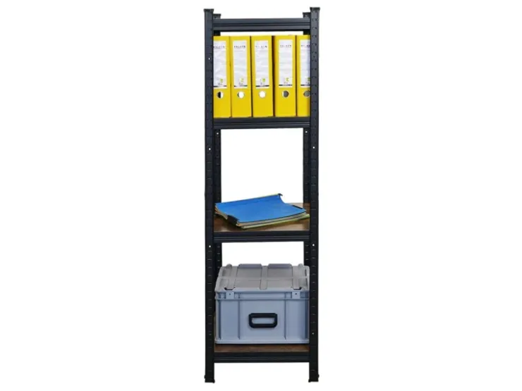 BERLINLODGE 4er Wohnregal Ragnar Set HxBxT 150x45x45cm Fachlast 100kg Vintagebraun-Schwarz* Regalsysteme