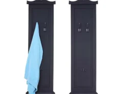 BERLINLODGE Garderobe 2er-Set 109x28x5,5cm Wandhaken Holz Lackiert* Garderoben