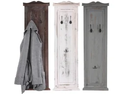 BERLINLODGE Garderobe 2er-Set 109x28x5,5cm Wandhaken Holz Shabby* Garderoben