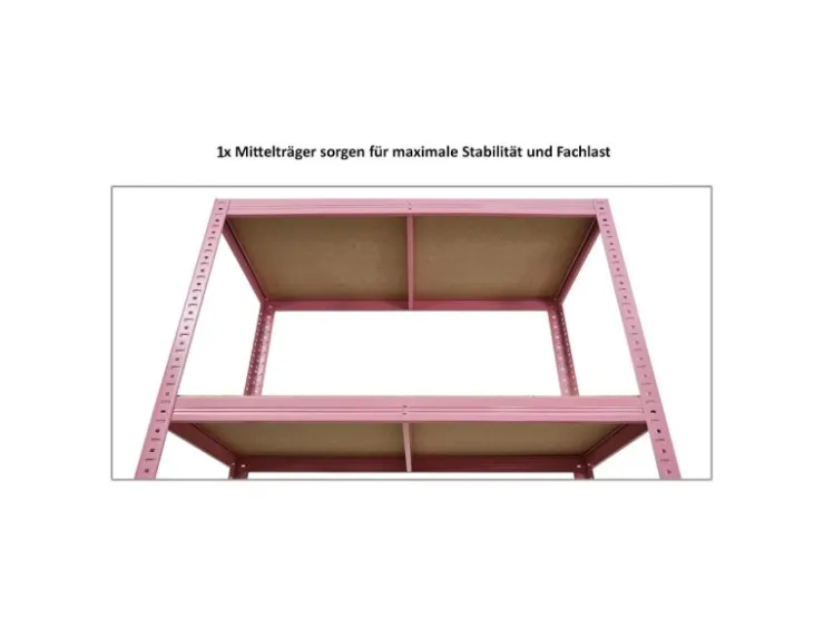 BERLINLODGE Mega Deal 3x Wohnregal PINK LADY HxBxT 180x90x40cm Fachlast 175kg 5 Ebenen Pink Bücherregal Standregal Büroregal* Büroregale
