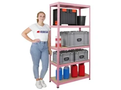 BERLINLODGE Mega Deal 3x Wohnregal PINK LADY HxBxT 180x90x40cm Fachlast 175kg 5 Ebenen Pink Bücherregal Standregal Büroregal* Büroregale