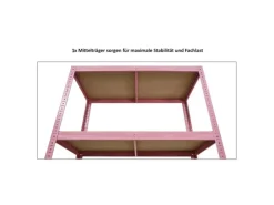 BERLINLODGE Mega Deal 4x Wohnregal PINK LADY HxBxT 180x90x40cm Fachlast 175kg 5 Ebenen Pink Bücherregal Standregal Büroregal* Büroregale