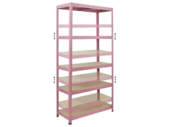 BERLINLODGE Mega Deal 4x Wohnregal PINK LADY HxBxT 180x90x40cm Fachlast 175kg 5 Ebenen Pink Bücherregal Standregal Büroregal* Büroregale