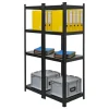 BERLINLODGE Mega Deal 2x Wohnregal Ragnar HxBxT 150x45x45cm Fachlast 100kg Matt Shwarz Bücherregal Standregal Büroregal für Wohnzimmer* Büroregale