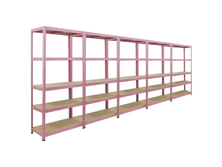 BERLINLODGE Mega Deal 5x Wohnregal PINK LADY HxBxT 180x90x40cm Fachlast 175kg 5 Ebenen Pink Bücherregal Standregal Büroregal* Büroregale