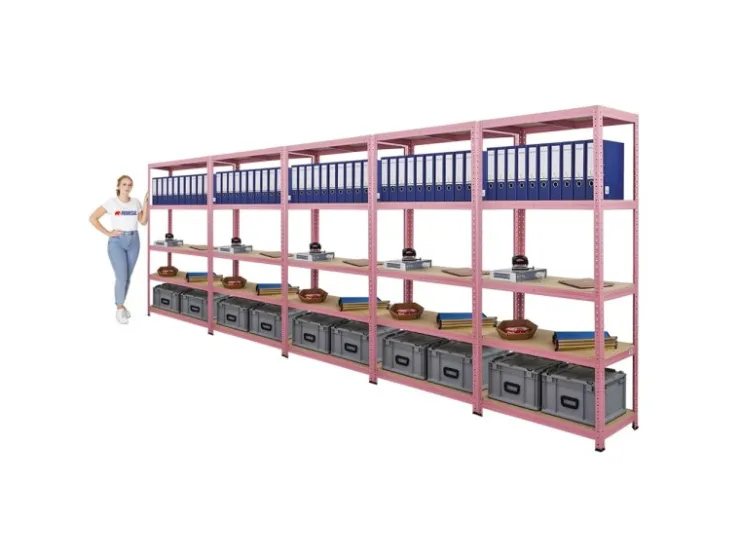 BERLINLODGE Mega Deal 5x Wohnregal PINK LADY HxBxT 180x90x40cm Fachlast 175kg 5 Ebenen Pink Bücherregal Standregal Büroregal* Büroregale