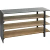 BERLINLODGE Regal HxBxT 72x119x40cm Massiv-Holz Industrial Natur Mit Metall-Optik Wohnregal Bücherregal Schuhregal Sideboard
