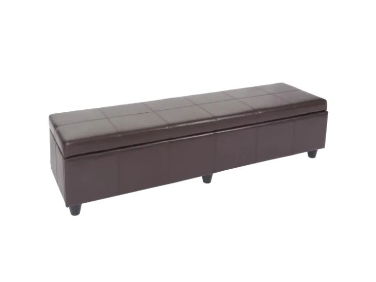 BERLINLODGE Sitzbank Mit Aufbewahrung Lars XXL 45x180x45cm Leder & Kunstleder