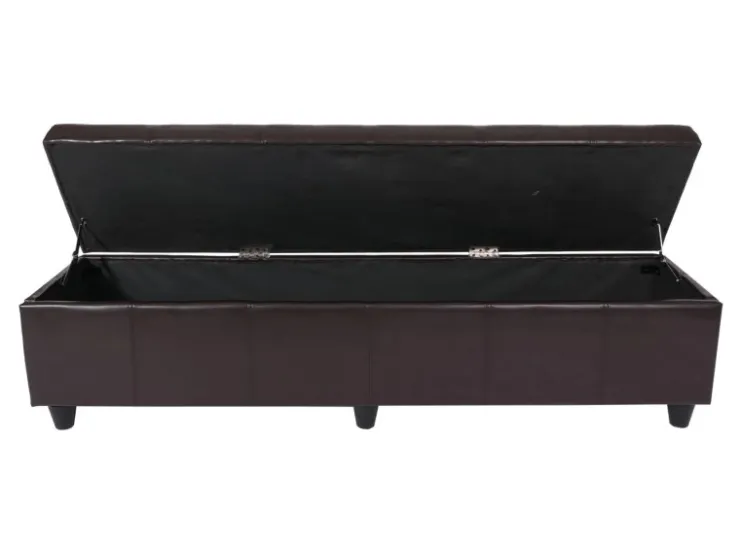 BERLINLODGE Sitzbank Mit Aufbewahrung Lars XXL 45x180x45cm Leder & Kunstleder