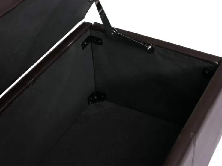 BERLINLODGE Sitzbank Mit Aufbewahrung Lars XXL 45x180x45cm Leder & Kunstleder