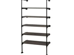 BERLINLODGE Standregal HxBxT 165x80x28cm Industriedesign Holz Metall Wohnregal Bücherregal Ablageregal