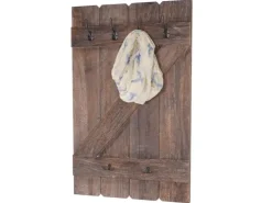 BERLINLODGE Wandgarderobe 91x60x10cm 6 Haken Shabby