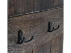 BERLINLODGE Wandgarderobe 91x60x10cm 6 Haken Shabby