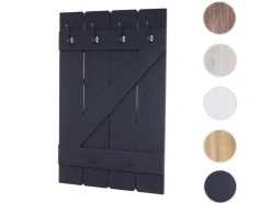 BERLINLODGE Wandgarderobe 91x60x10cm 6 Haken Shabby