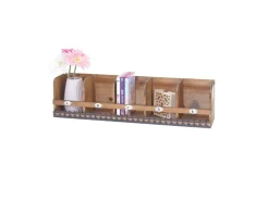 BERLINLODGE Wandregal HxBxT 71x18x16cm Tanne Holz Massiv Vintage Shabby-Look Hängeregal Regal