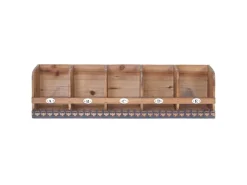 BERLINLODGE Wandregal HxBxT 71x18x16cm Tanne Holz Massiv Vintage Shabby-Look Hängeregal Regal