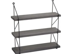 BERLINLODGE Wandregal HxBxT 40x40x13cm 3 Regalböden Metall Massiv-Holz Industrial Hängeregal Schweberegal Regal