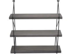 BERLINLODGE Wandregal HxBxT 40x40x13cm 3 Regalböden Metall Massiv-Holz Industrial Hängeregal Schweberegal Regal