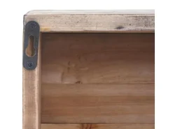 BERLINLODGE Wandregal HxBxT 65x16x13cm Tanne Holz Massiv Vintage Patchwork Hängeregal Regal
