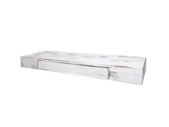 BERLINLODGE Wandregal HxBxT 8x80x25cm Schublade Massiv-Holz Weiß Shabby Schweberegal Wandboard Hängeregal Regal* Schweberegale