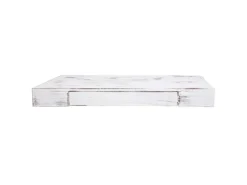 BERLINLODGE Wandregal HxBxT 8x80x25cm Schublade Massiv-Holz Weiß Shabby Schweberegal Wandboard Hängeregal Regal* Schweberegale
