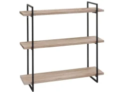 BERLINLODGE Wandregal HxBxT 60x60x18cm 3 Regalböden Massiv-Holz Industrial Hängeregal Schweberegal* Schweberegale|Holzregale